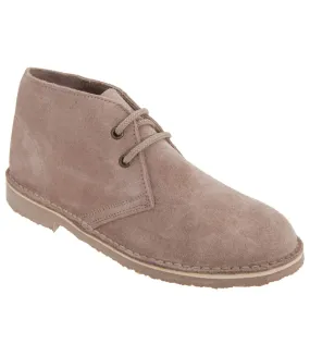 Roamers Womens/Ladies Real Suede Unlined Desert Boots (Light Taupe) - UTDF209