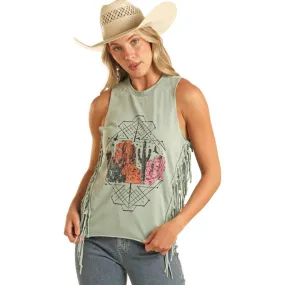 Rock & Roll Women's Desert Jade Fringe Tank