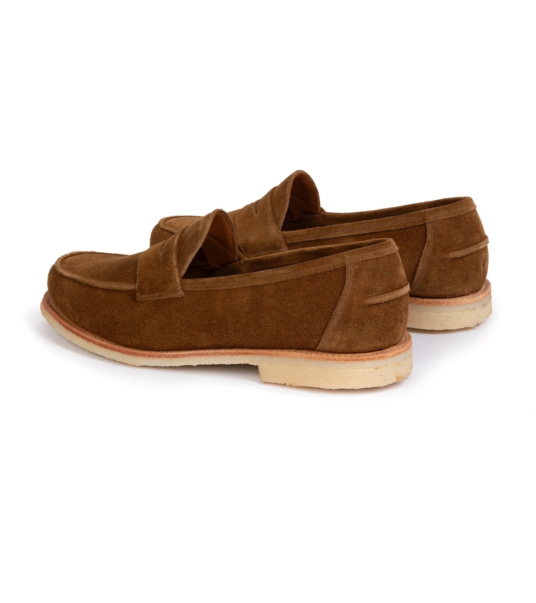 Sanders Edwin Reverse Suede Penny Loafer: Tobacco