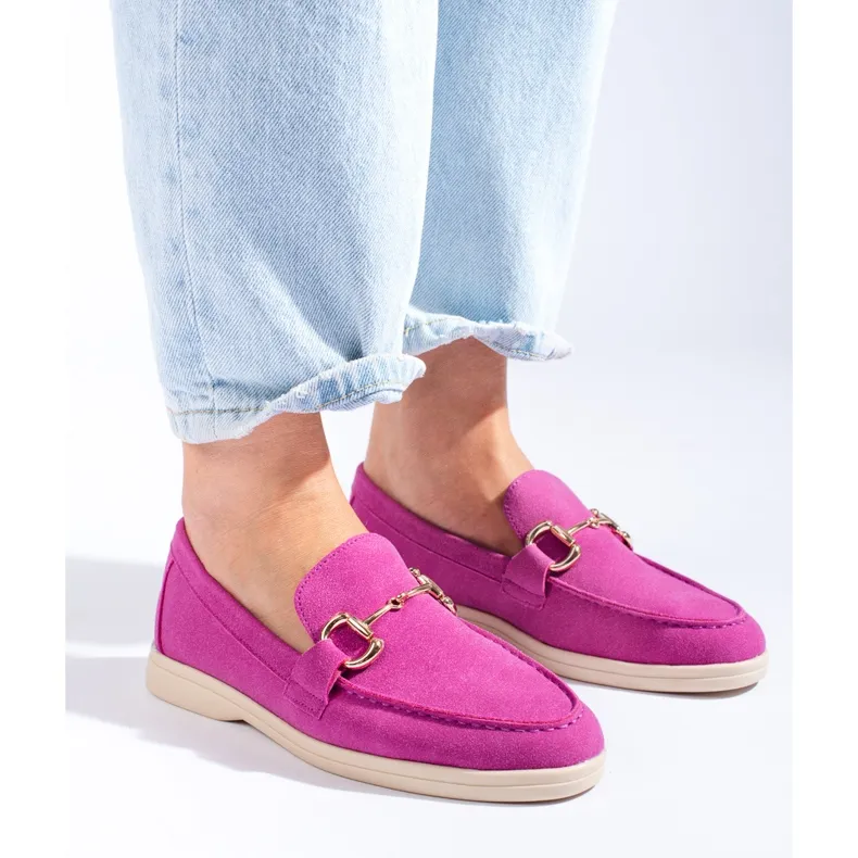 Shelovet pink suede brogues