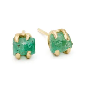 Sloan Rough Emerald Studs