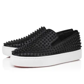 Spikeboat Slip-on Sneakers - Calf leather and spikes - Black - Men