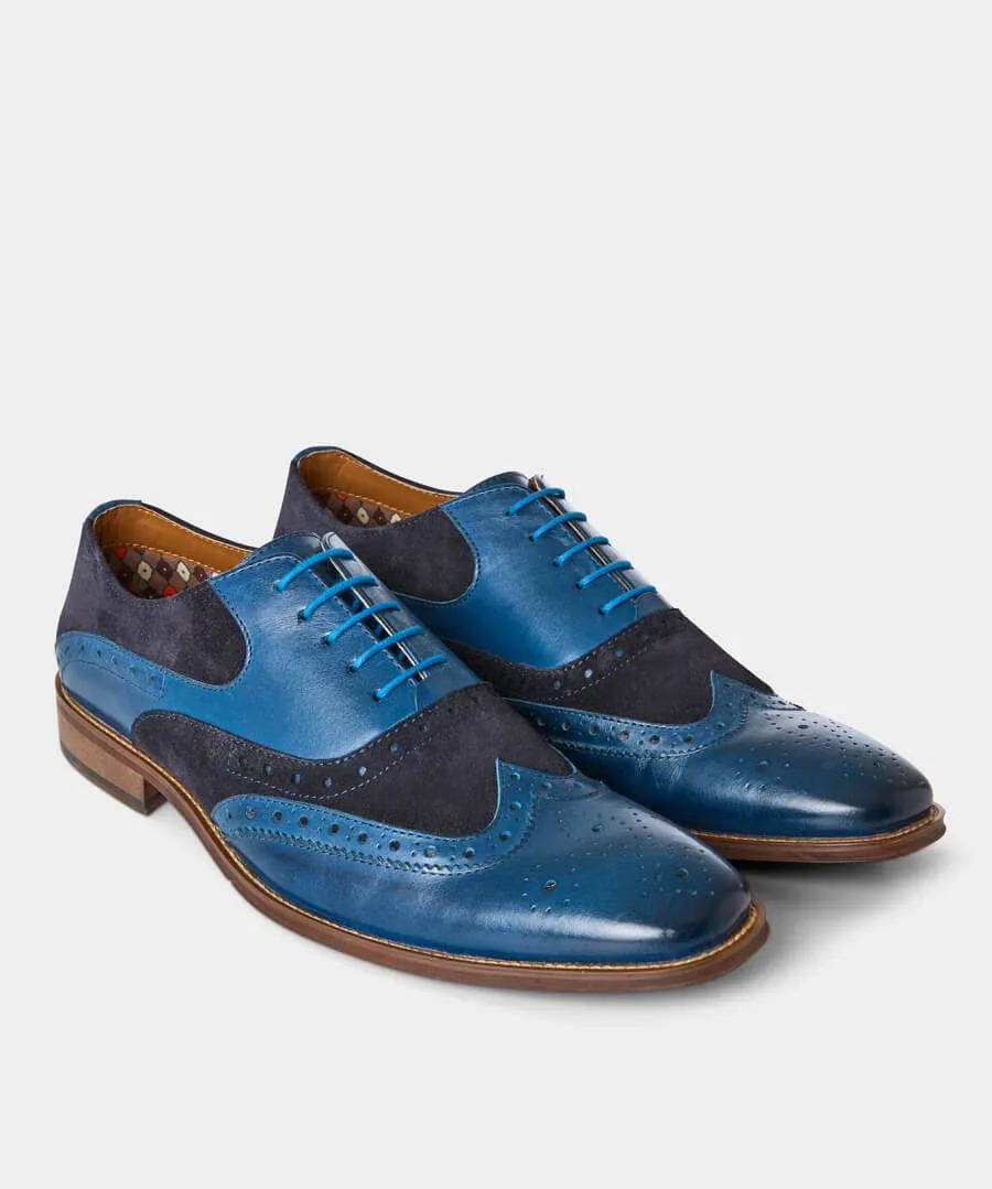 Statement Blue Leather Brogues