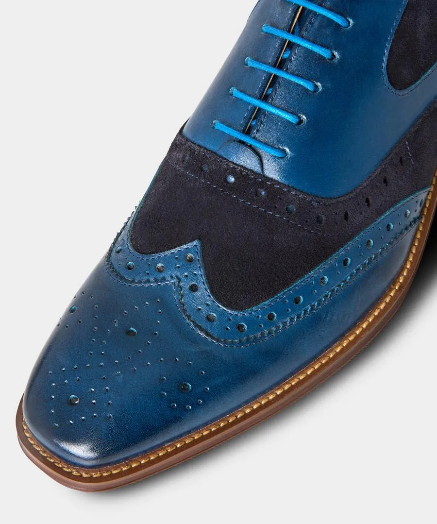 Statement Blue Leather Brogues