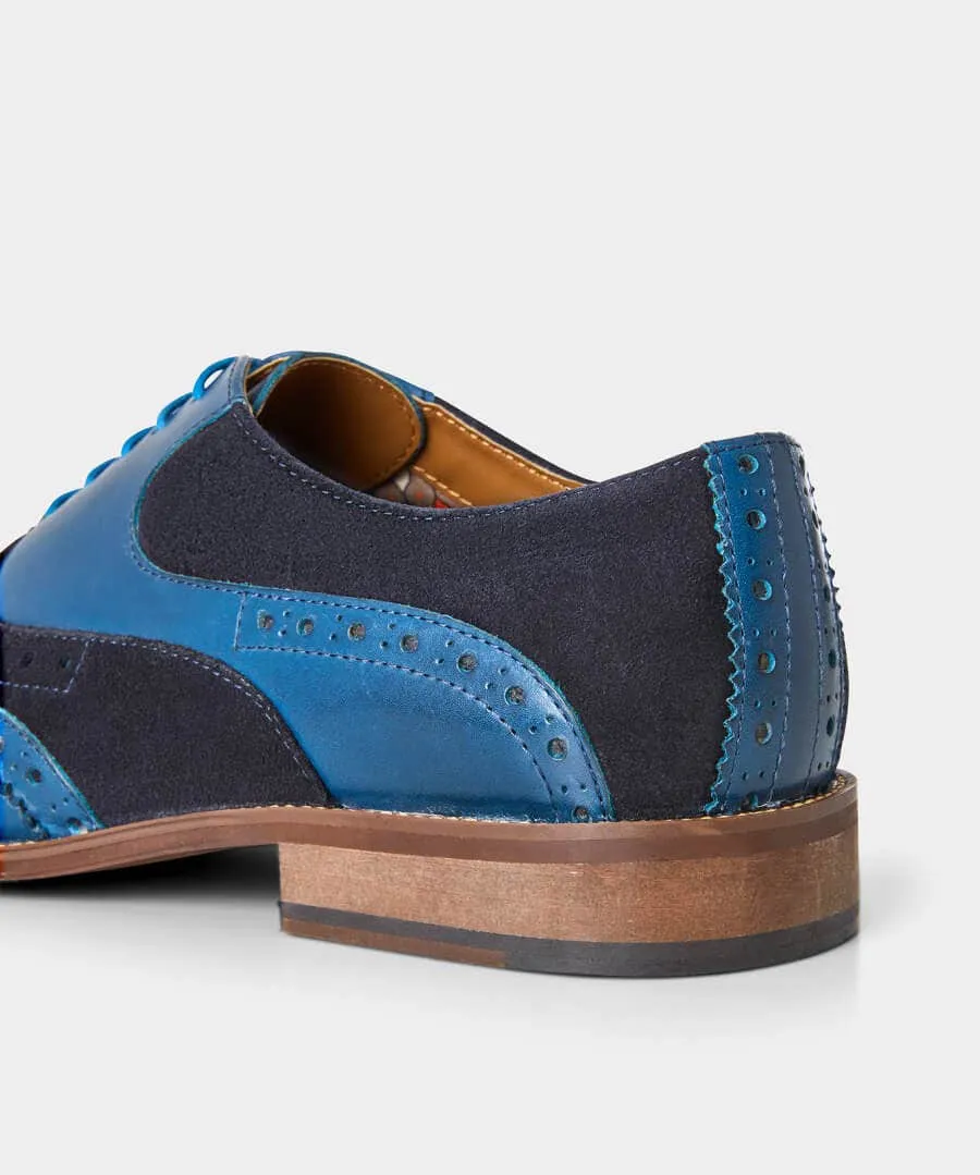 Statement Blue Leather Brogues