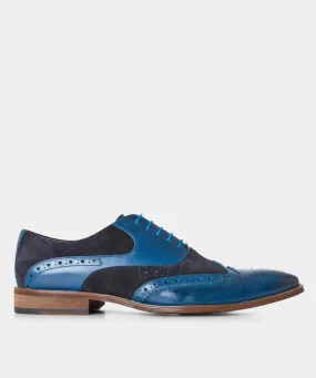 Statement Blue Leather Brogues