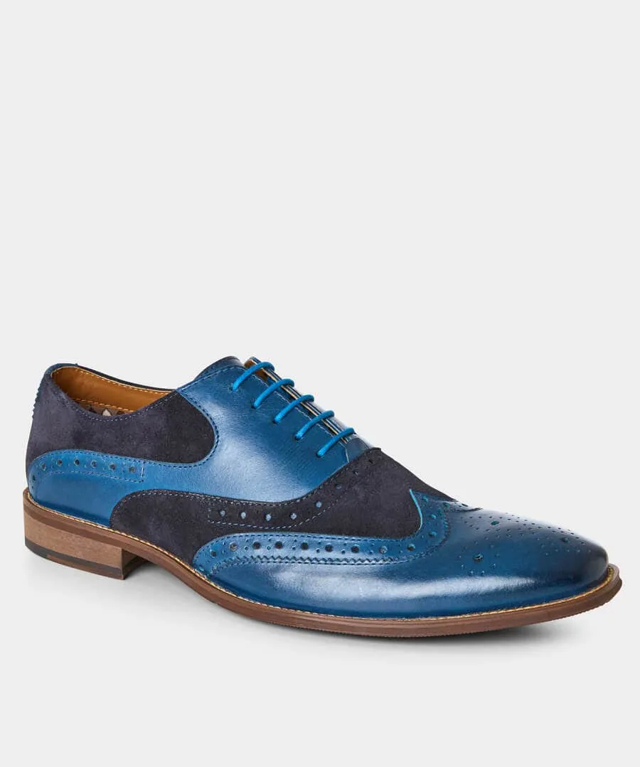 Statement Blue Leather Brogues