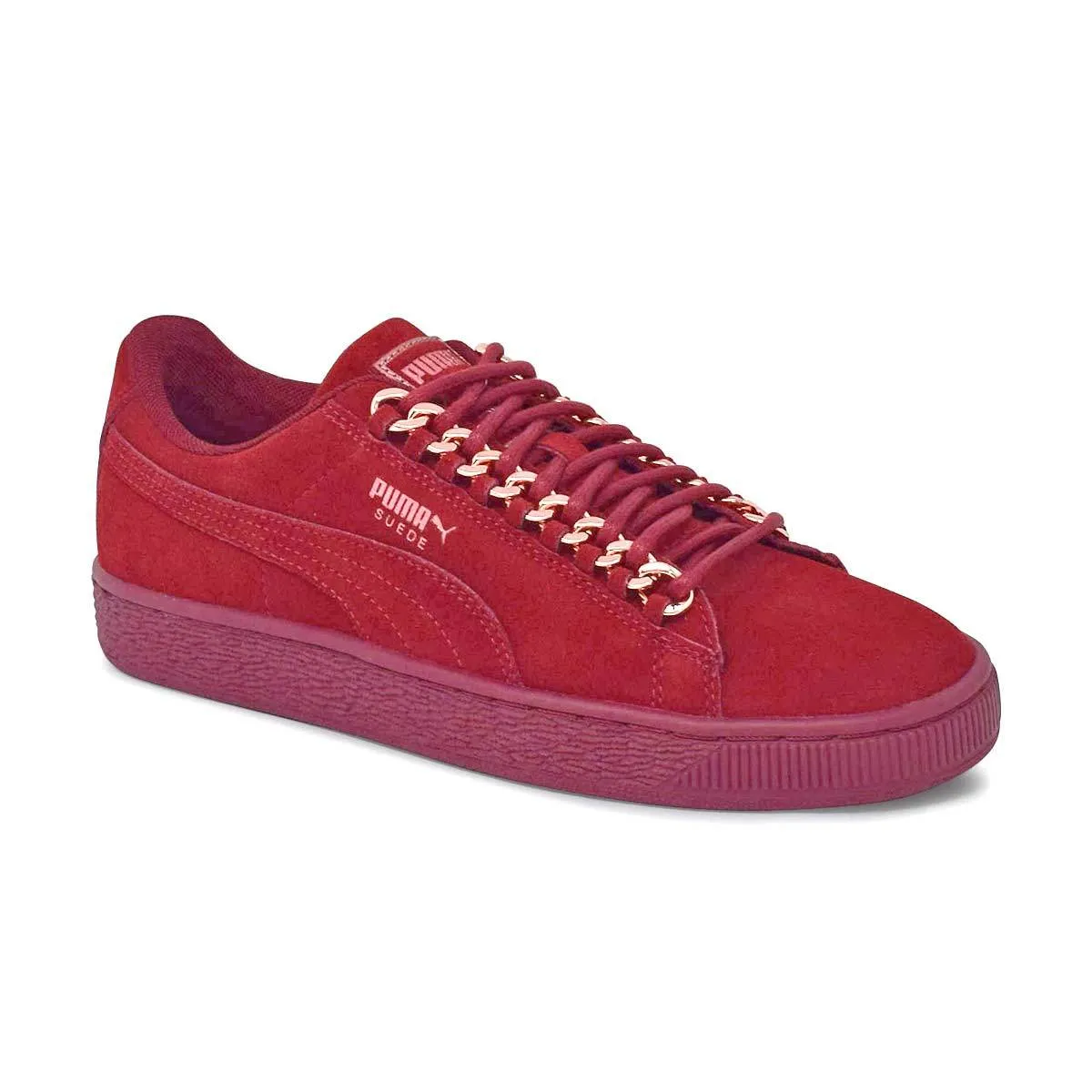 Women's Suede Classic Chain Red - Footwear