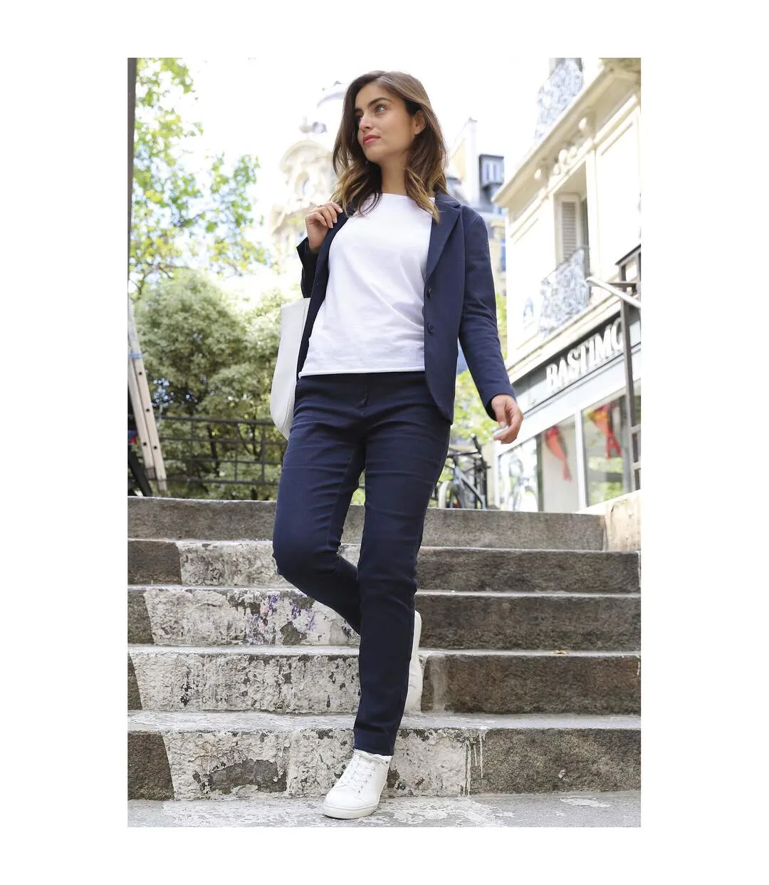 Womens/ladies gustave chinos night blue NEOBLU